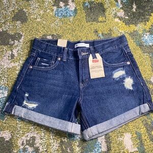 Levi’s Girlfriend Shorty Short- Big Kids Girls 16Reg- Dark Denim